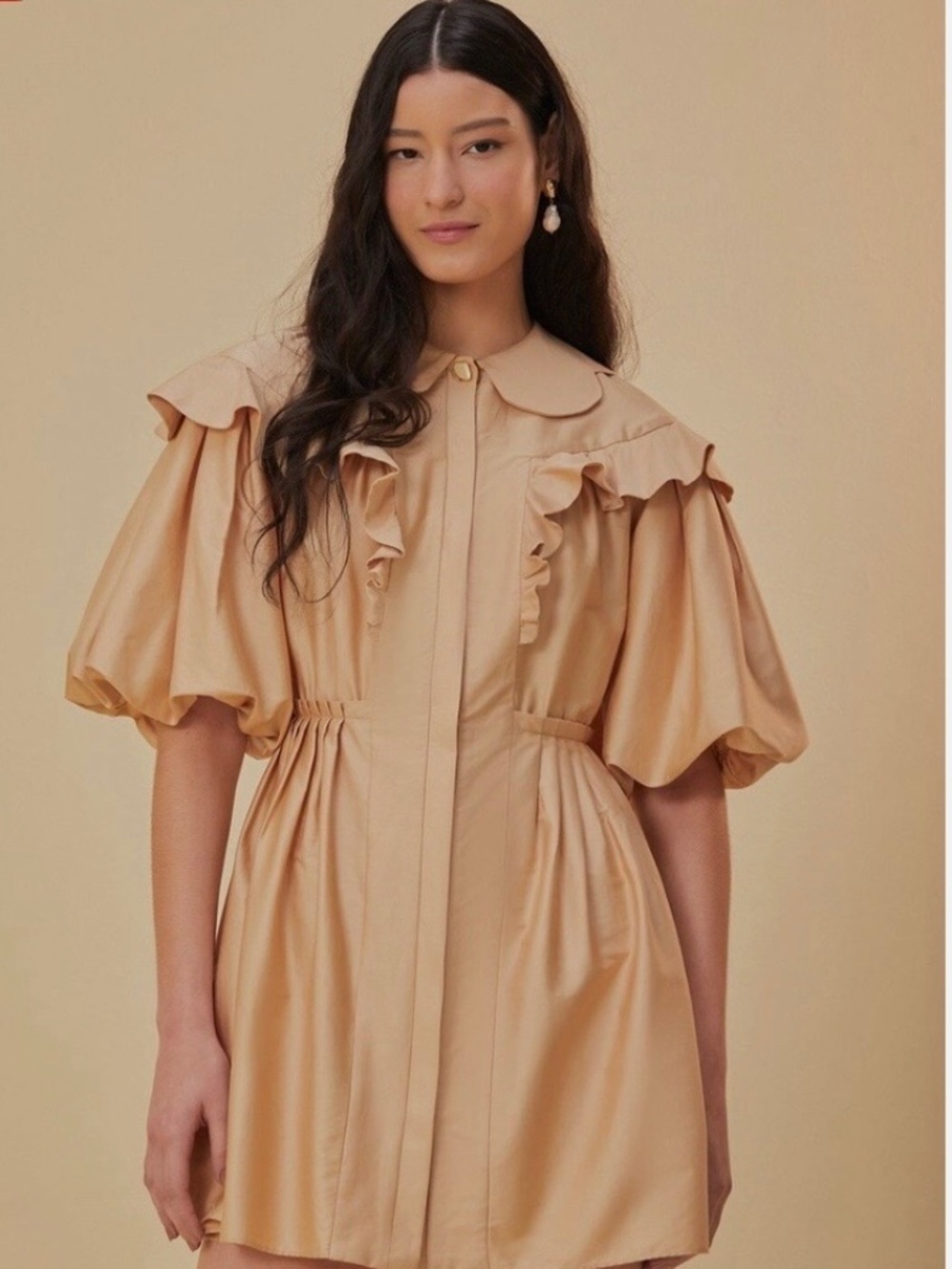Farm Rio Beige Mini Dress